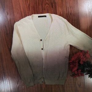 Men's Cream Cardigan Sweater